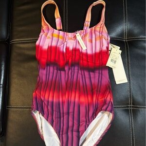 Gottex Red and Pink One Piece size 6 nwt